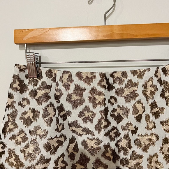 Lilly Pulitzer Gold Metallic Leopard Print Skirt - Picture 4 of 7